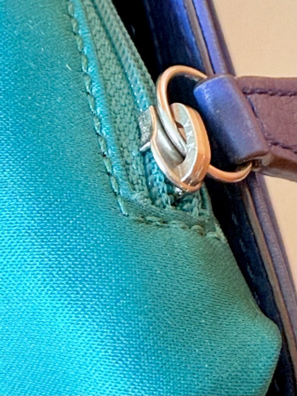 Coach Leather Crossbody Bag Blue Turnlock Flap Adjustable F23663 Emerald Satin - Picture 9 of 15